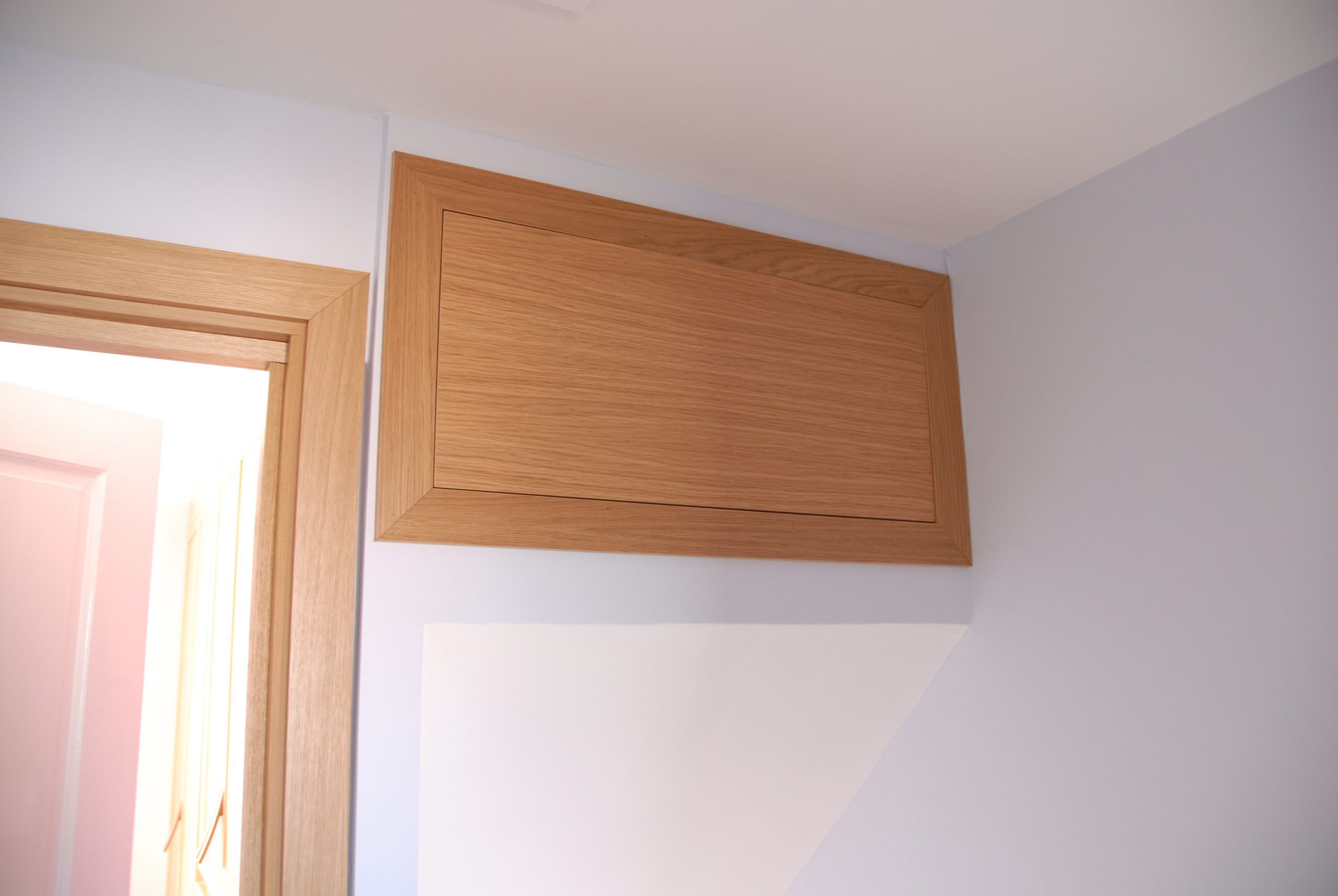 Above Stairs push to open, Oak storage cupboard. Descriptively deep